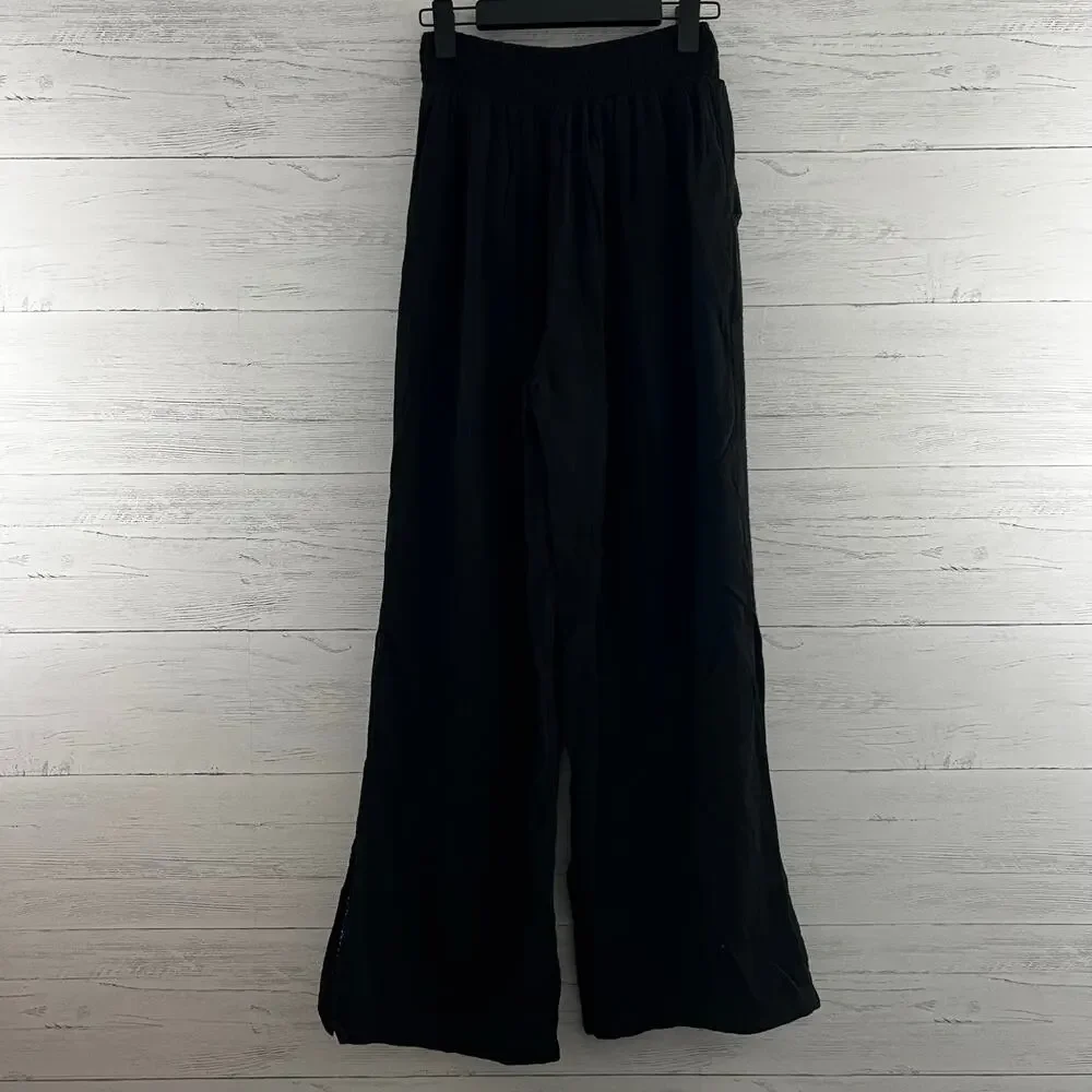 Aerie Black Medium Lightweight Split Hem Pull On Pants Size M - Picture 6 of 6